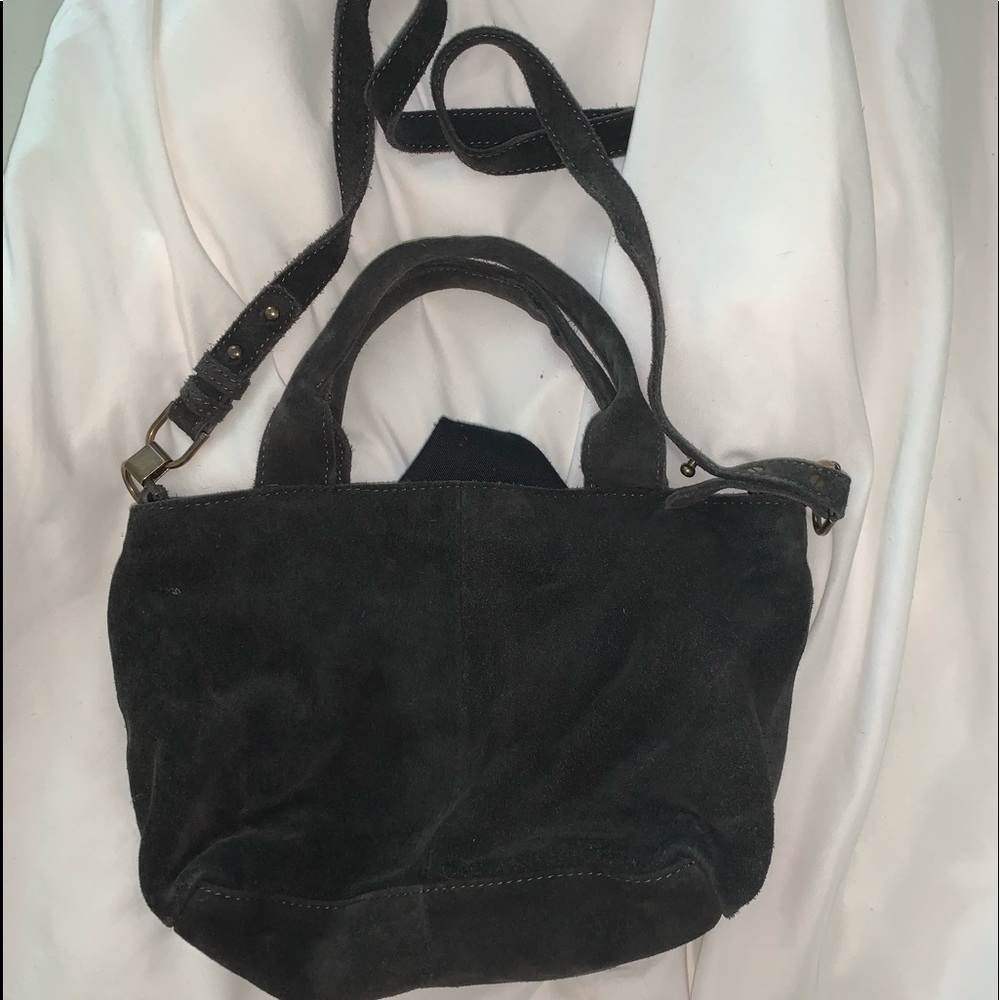 Black suede crossbody